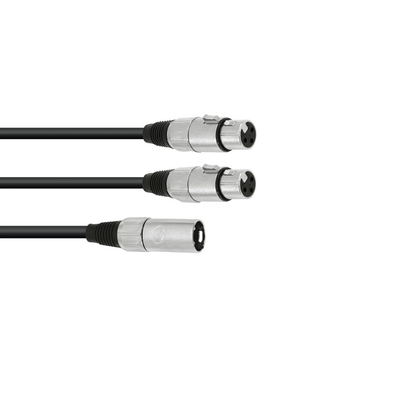 OMNITRONIC Adaptercable XLR(M)/2xXLR(F) 0,5m bk